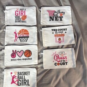 Basketball Lover Pouch Set - White and Pink